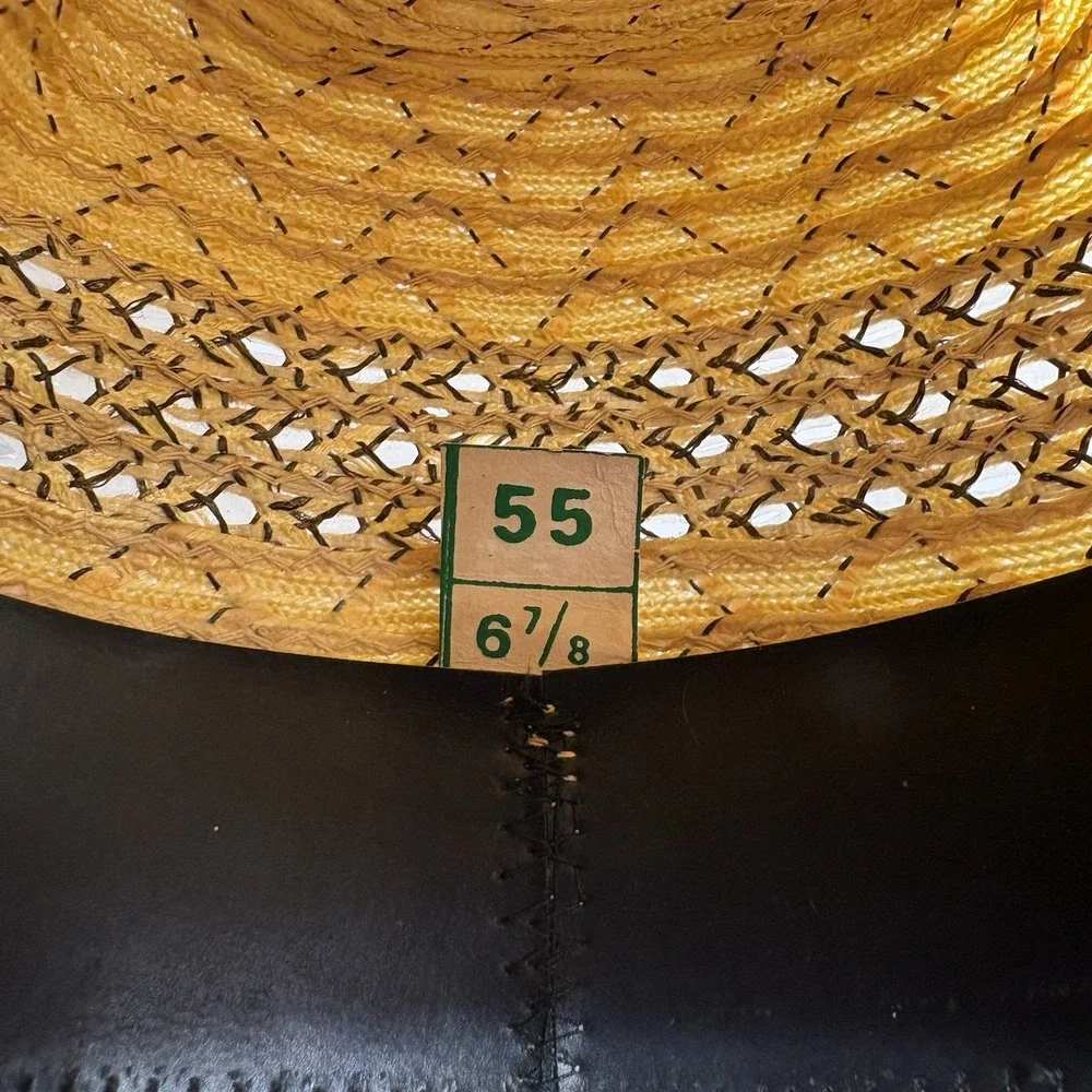 Vtg RIO GRANDE Cowboy Hat Mens 6-7/8 Chihuahua Straw High‎ Dome 55 Western Ranch